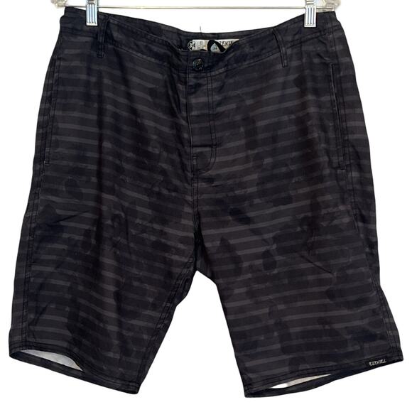 Ezekiel Hybrid Board Shorts Mens Size 34 Black Gray Floral Pockets - Picture 1 of 9
